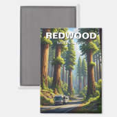 RV im Redwood-Nationalpark Magnet (Vorderseite/Rückseite)