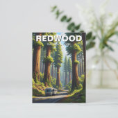 RV im Redwood-Nationalpark Postkarte (Stehend Vorderseite)