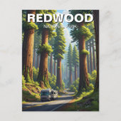 RV im Redwood-Nationalpark Postkarte (Vorderseite)