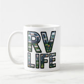 RV Life Adventure Camper Road Trip Typografie Kaffeetasse (Links)