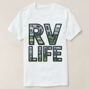 RV Life Adventure Camper Road Trip Typografie T-Shirt
