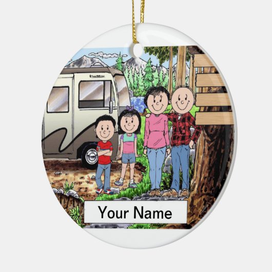 RV Lovers - 1 Junge, 1 Mädchen Keramik Ornament (Links)