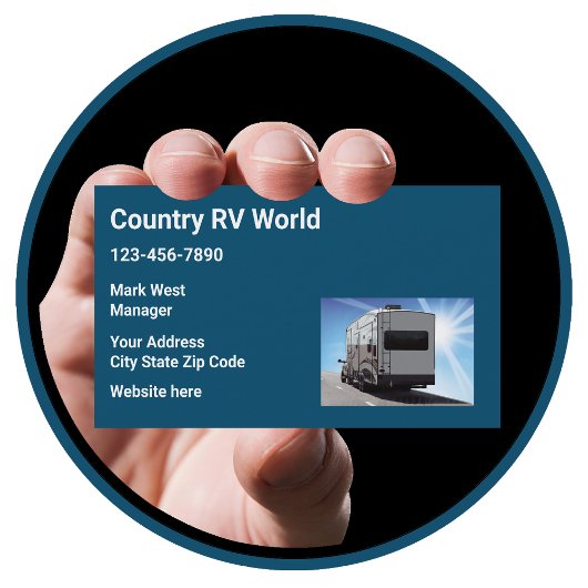 RV Motorhome Sales Broker Visitenkarte