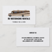 RV Motorhome Vermietung und Verkauf Visitenkarte (Vorne/Hinten)
