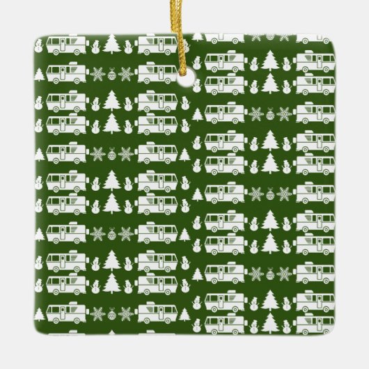 RV Motorhome Weihnachtsdekor Keramikornament (Vorderseite)