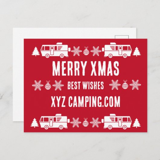 RV Motorhome Weihnachtsdekor Postkarte (Vorne/Hinten)