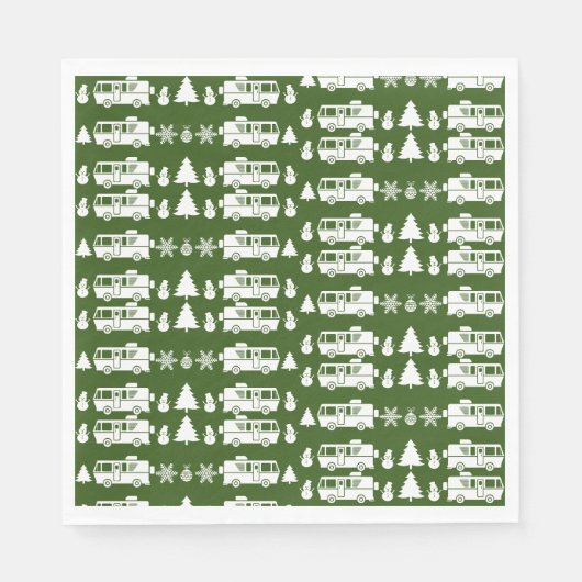 RV Motorhome Weihnachtsdekor Serviette (Vorderseite)