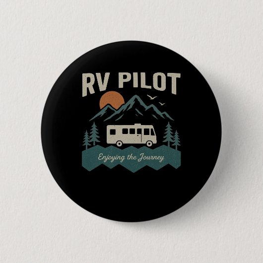 Rv Pilot Camping Retro Motorhome Travel Vacation C Button (Vorderseite)