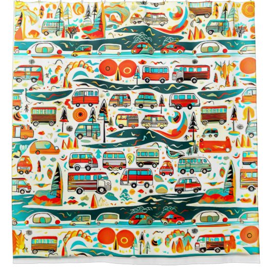 RV-Reisen Duschvorhang (Vorderseite)