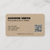 RV Rentals Custom QR Business Card Visitenkarte (Rückseite)