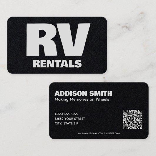 RV Rentals Custom QR Premium Visitenkarte (Vorne/Hinten)
