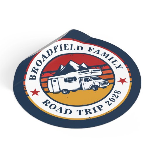 RV Road Trip Mama für Familienurlaub Runder Aufkleber