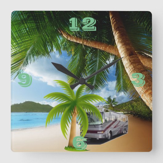 RV TIME Tic Toc Wall Clocks Quadratische Wanduhr (Vorderseite)