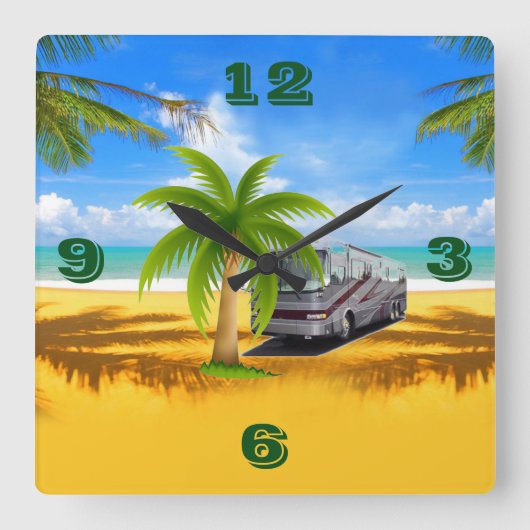 RV TIME Tic Toc Wall Clocks Quadratische Wanduhr (Vorderseite)