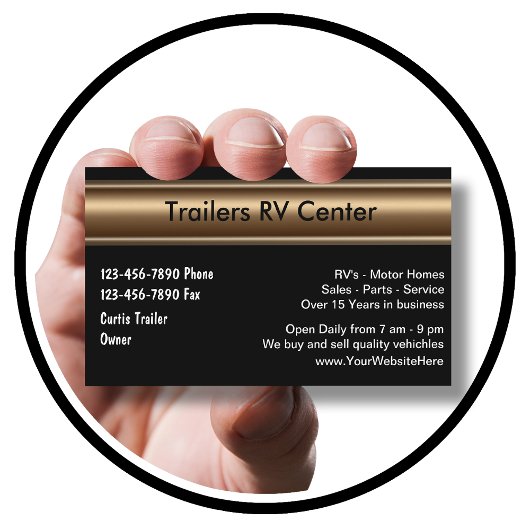 RV Trailer Business Cards Visitenkarte