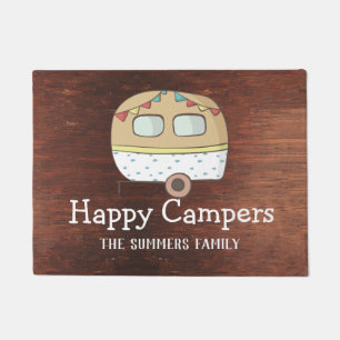 RV Trailer Happy Campers Personalisierte Familie Fußmatte