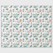 RV Truck Camper Wald Erlebnis Camping Muster Geschenkpapier (Flach)