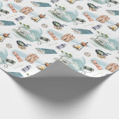 RV Truck Camper Wald Erlebnis Camping Muster Geschenkpapier (Ecke)