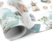 RV Truck Camper Wald Erlebnis Camping Muster Geschenkpapier (Rolleneckpunkt)