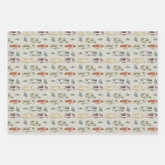 RV-Umschlagpapier, Camping-Umschlagpapier Geschenkpapier Set (Vorderseite)