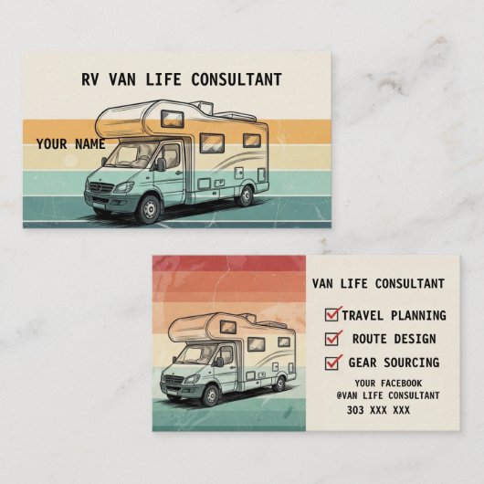 RV Van Life Visitenkarte (Vorne/Hinten)