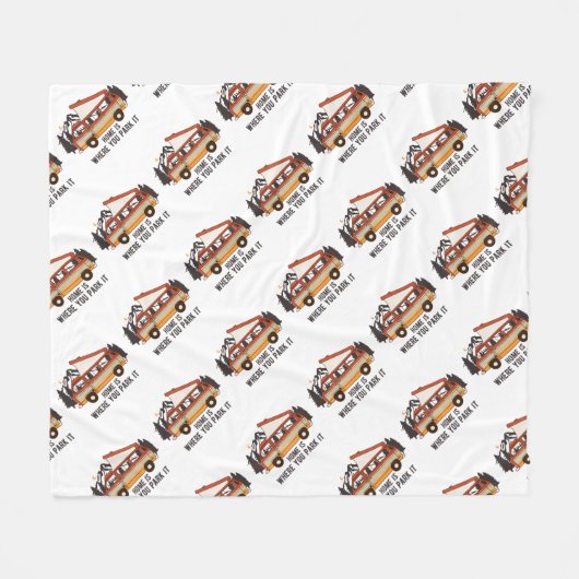 RV Zelt Trailer "Zuhause is where you park It" Fleecedecke (Vorderseite (Horizontal))