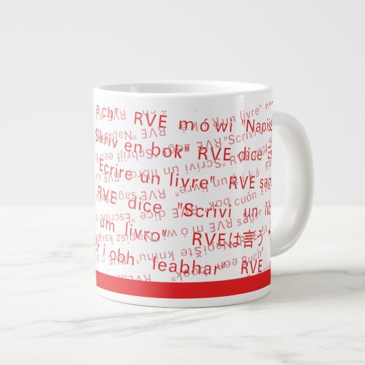 RVE SAYS: "Write A Book" Jumbo-Tasse (Vorderseite Rechts)