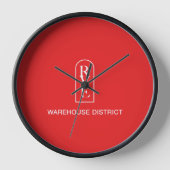 RVE WAREHOUSE DISTRICT Round Clock Uhr (Vorderseite)