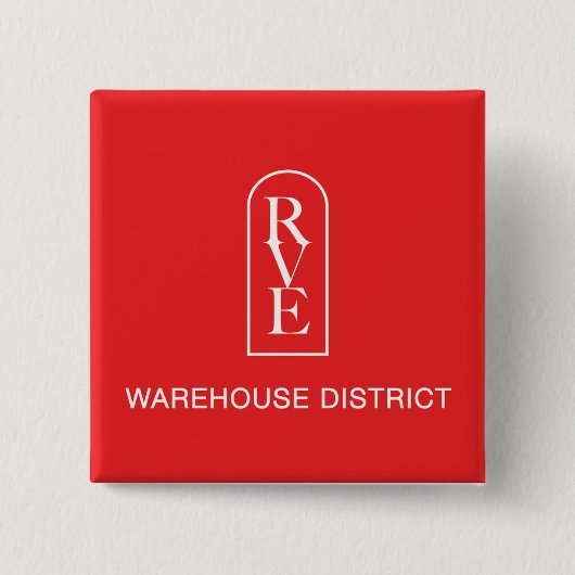 RVE WAREHOUSE DISTRICT Square Button (Vorderseite)
