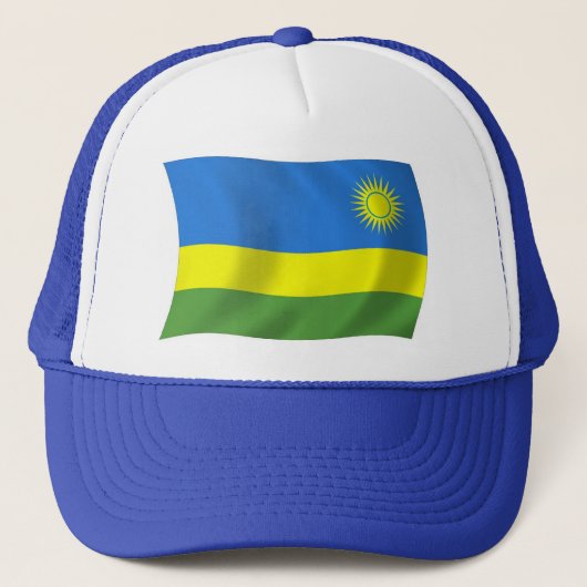 Rwanda Flag Hat Truckerkappe (Vorderseite)