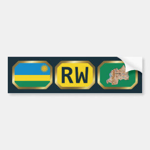 Rwanda-Flagge-Karte-Code-Aufkleber Autoaufkleber