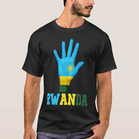 RWANDA Hand Up Flag  I Love RWANDA Travel T-Shirt (Vorderseite)