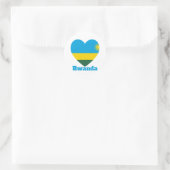 Rwanda Heart Flag Runder Aufkleber (Tasche)