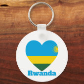 Rwanda Heart Flag Schlüsselanhänger (Vorderseite)