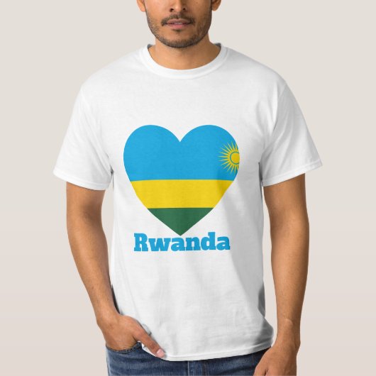 Rwanda Heart Flag T - Shirt (Vorderseite)