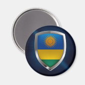 Rwanda Metallic Emblem Magnet (Vorderseite/Rückseite)