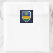 Rwanda Metallic Emblem Quadratischer Aufkleber (Tasche)