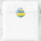 Rwanda Ripped Flag Classic Round Sticker (Tasche)