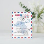 Rwanda South Africa Airmail Wedding Save the Date Ankündigungspostkarte (Stehend Vorderseite)