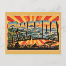 Rwanda Vulkane Hügel Regenwald See Vintage 