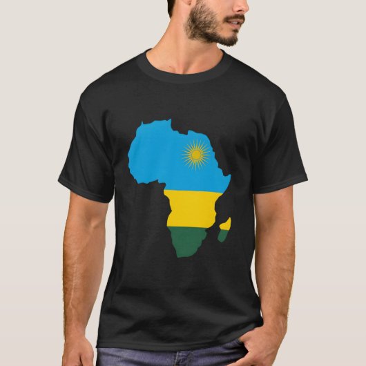 Rwandan Pride Rwanda Flag Africa Map T-Shirt (Vorderseite)
