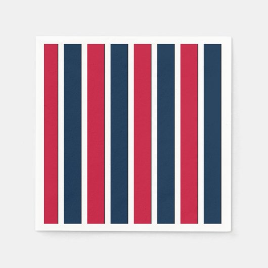 RWB Baseball-Kabelstreifen 1-PAPIERE-PARTY-NAPKINS Serviette (Vorderseite)