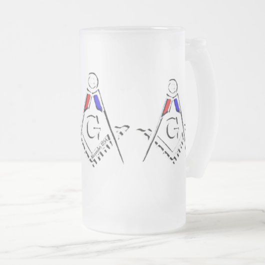 (RWB) Masonic Minds Mattglas Bierglas (VorderseiteRechts)