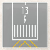 RWY-Schwellenwert 13R Glasuntersetzer (Vorderseite)