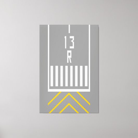 RWY-Schwellenwert 13R Leinwanddruck (Vorderseite)