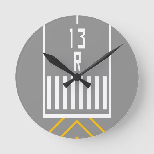 RWY-Schwellenwert 13R Runde Wanduhr (Vorderseite)