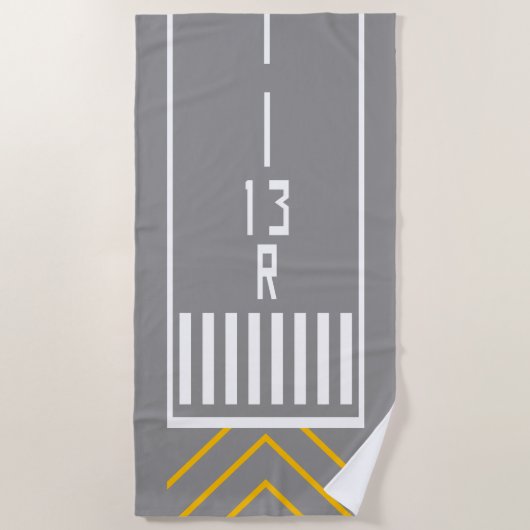 RWY-Schwellenwert 13R Strandtuch (Vorderseite)