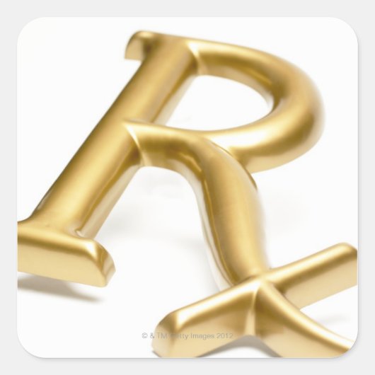 Rx Drogenzeichen Quadratischer Aufkleber (Vorderseite)