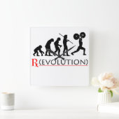 RX - Evolutions-Diagramm-"Auslese-Fitness-" Quadratische Wanduhr (Zuhause)