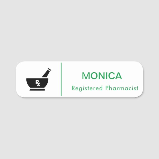 RX Pharmacy Logo Namensschild (Vorderseite)